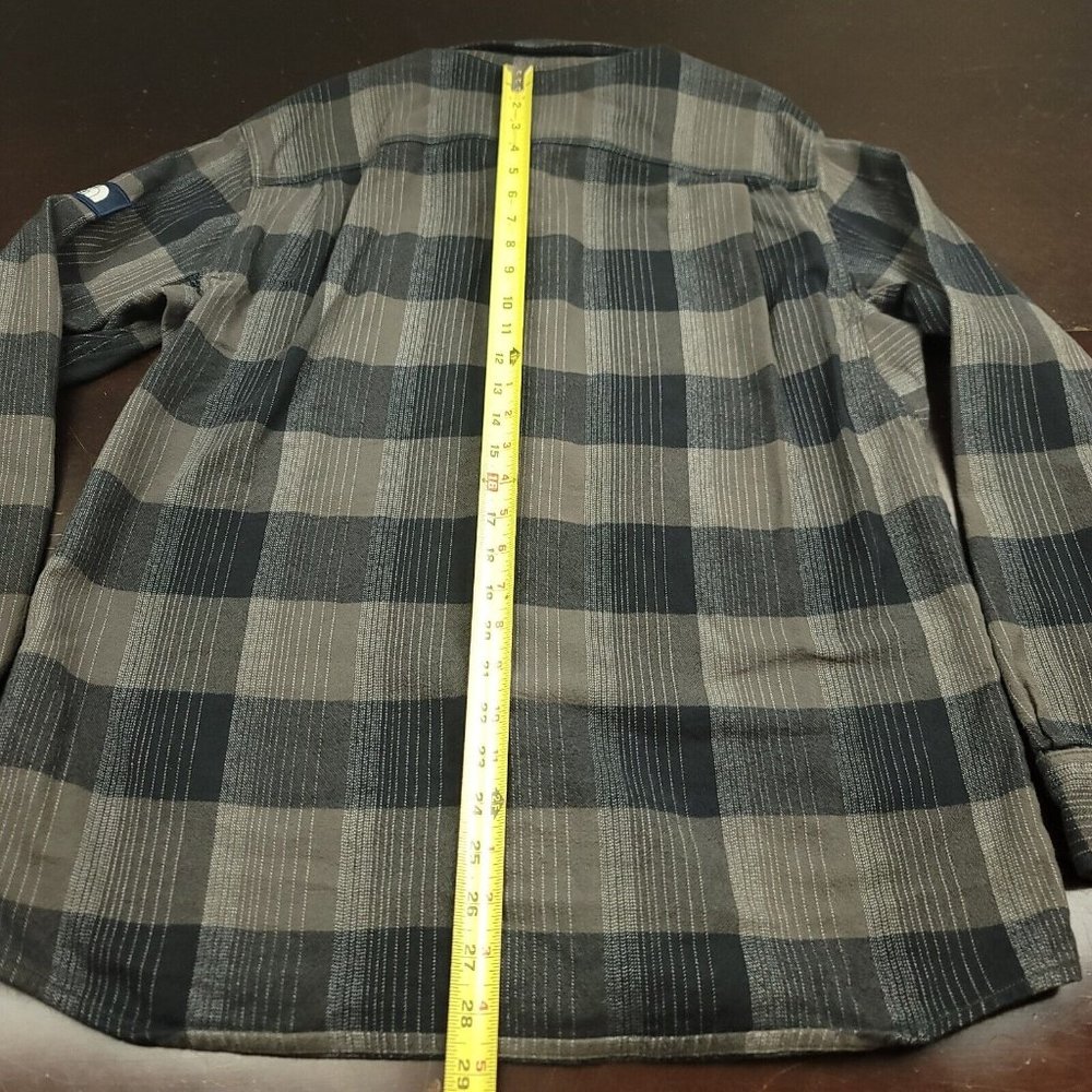 The North Face Mens L Shirt Gray Plaid Stayside Chamois Button Front - Picture 8 of 13
